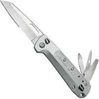 Leatherman Free K2X Zakmes - 8 functies - Gekarteld/Glad Lemmet - RVS