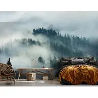Consalnet Fotobehang - Bomen - Mist - Bos - Landschap - Natuur - (152.5 x 104 cm)
