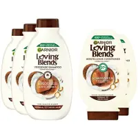 Garnier Loving Blends Kokosmelk En Macadamia - Shampoo - 3x 300 Ml & Conditioner 2x 250 Ml - Pakket