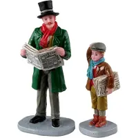 Lemax Caddington Village Kerstdorpminiatuur Merry Newsboy (krantenjongen) 5,5 X 2,5 X 7,3 Cm 2-delig