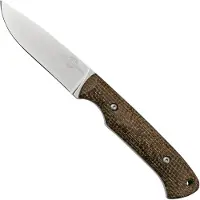 White River Knives Hunter Natural Burlap Micarta jachtmes, Owen Baker Jr. design