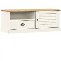 vidaXL Tv-meubel VIGO 106x40x40 cm massief grenenhout wit