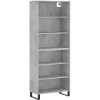 vidaXL Hoge kast 69,5x32,5x180 cm bewerkt hout betongrijs
