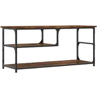 vidaXL Tv-meubel 103x38x46,5 cm bewerkt hout staal gerookt eikenkleur