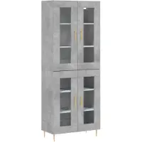 vidaXL Hoge kast 69,5x34x180 cm bewerkt hout betongrijs