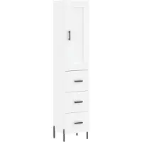 vidaXL Hoge kast 34,5x34x180 cm bewerkt hout wit
