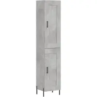 vidaXL Hoge kast 34,5x34x180 cm bewerkt hout betongrijs