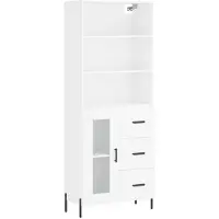 vidaXL Hoge kast 69,5x34x180 cm bewerkt hout wit