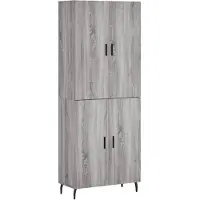 vidaXL Hoge kast, grijs Sonoma, 69,5 x 34 x 180 cm, houtvezel
