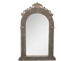 Clayre & Eef Spiegel 73x7x115 cm Grijs Beige Glas Hout Wandspiegel Grijs Wandspiegel