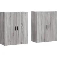 vidaXL Hangkasten 2 st 69,5x34x90 cm grijs sonoma eikenkleurig