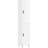 vidaXL Hoge kast 34,5x34x180 cm bewerkt hout hoogglans wit