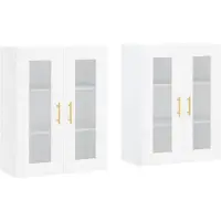 vidaXL Hangkasten 2 st bewerkt hout wit