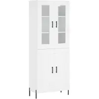 vidaXL Hoge kast 69,5x34x180 cm bewerkt hout wit