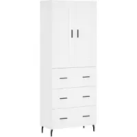 vidaXL Hoge kast 69,5x34x180 cm bewerkt hout wit