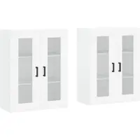 vidaXL Hangkasten 2 st bewerkt hout wit