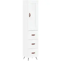 vidaXL Hoge kast 34,5x34x180 cm bewerkt hout wit
