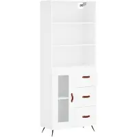 vidaXL Hoge kast 69,5x34x180 cm bewerkt hout wit