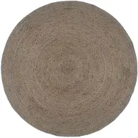 vidaXL Vloerkleed handgemaakt rond 210 cm jute grijs