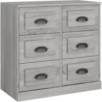 vidaXL Dressoir 70x35,5x67,5 cm bewerkt hout grijs sonoma eikenkleurig
