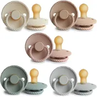 Frigg ROPE Fopspeen set 5 stuks Cream,Blush,Croissant,Sage en Silver Gray 6-18 maand