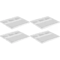 Svenska Living Fonduebord/gourmetbord - 10x - porselein - wit - 23 x 18 cm - 4 vakken