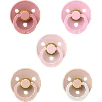 BIBS fopspenen 6-18 maand mix set 5 stuks Dusty Pink,Blossom,Baby Pink,Blush en Night Glow Blush maat 2
