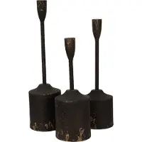 Clayre & Eef Kandelaar set van 3 35/30/25 cm ijzer