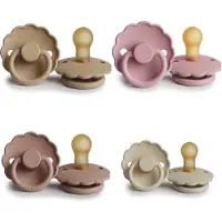 Frigg DAISY Fopspeen set 4 stuks Croissant,Baby Pink,Blush en Cream 0-6 maand