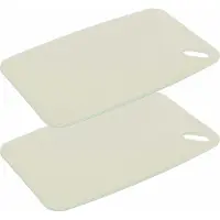 Excellent houseware Snijplank - 2x - creme wit - Kunststof - 24 x 15 cm - voor keuken/voedsel