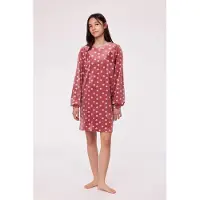 Woody Studio slaapkleed velours meisjes/dames - roze - bolletjes - 232-12-YDE-V/956 - maat 164