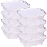 Elite Meal prep voedsel bewaar bakjes - Aluminium - 8x - 15 x 12 x 4 cm - met deksel
