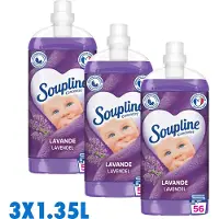 Soupline Lavendel Geconcentreerde Wasverzachter - 3 x 1,35L - Voor een langdurig gevoel van frisheid - 56 wasbeurten per verpakking - Voordeelverpakking