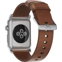 Nomad Apple Watch 42mm Leren Polsband Brown/Silver