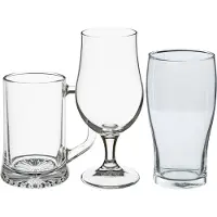 Secret De Gourmet Bierglazen set - pint glazen/bierpullen/bierglazen op voet - 12x stuks - glas - Bierglazen