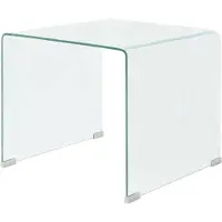 vidaXL Salontafel transparant 49,5x50x45 cm gehard glas