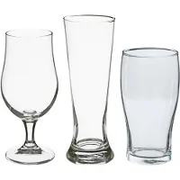 Secret De Gourmet Bierglazen set - pilsglazen/pint glazen/bierglazen op voet - 12x stuks - glas - Bierglazen