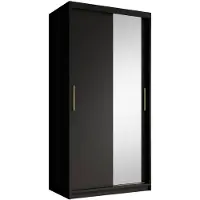 Meubella | Kledingkast mat zwart 100x62x200 schuifdeur