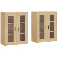 vidaXL Hangkasten 2 st bewerkt hout sonoma eikenkleurig