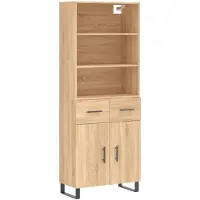 vidaXL Hoge kast 69,5x34x180 cm bewerkt hout sonoma eikenkleurig