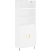 vidaXL Hoge kast 69,5x34x180 cm bewerkt hout wit