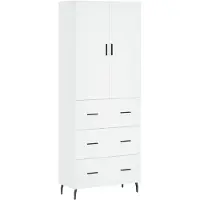 vidaXL Hoge kast 69,5x34x180 cm bewerkt hout wit