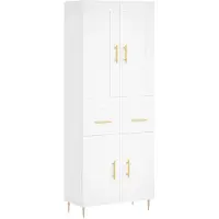 vidaXL Hoge kast, wit, 69,5 x 34 x 180 cm, houtvezel