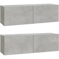 vidaXL Tv-meubelen 2 st wandgemonteerd 100x30x30 cm hout betongrijs