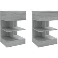 vidaXL Nachtkastjes 2 st 40x35x65 cm bewerkt hout grijs sonoma eiken
