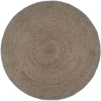 vidaXL Vloerkleed handgemaakt rond 240 cm jute grijs