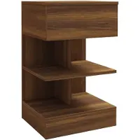 vidaXL Nachtkastje 40x35x65 cm bewerkt hout bruin eikenkleur