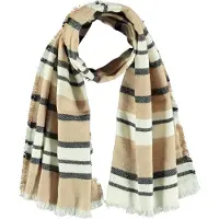 Sarlini Winter Sjaal Camel Gestreept Dames Sjaal Camel Gestreept Sjaal Dames Gestreept