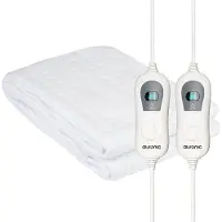 Auronic Elektrische Onderdeken - 2 Persoons - 160x140cm - met Hoekelastieken en 2 Controllers - Wit