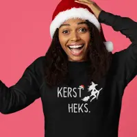 B&C Dames sweater Kerst heks-kleur zwart maat XL Foute kersttrui